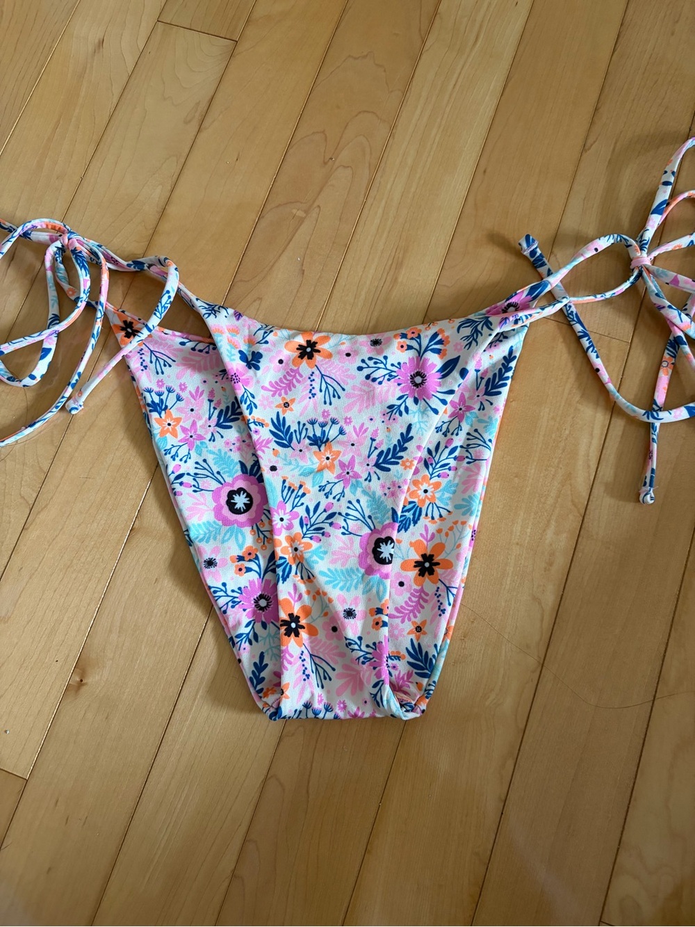 Women Floral Tie-Side Swim Bottoms - Pink Multicolor